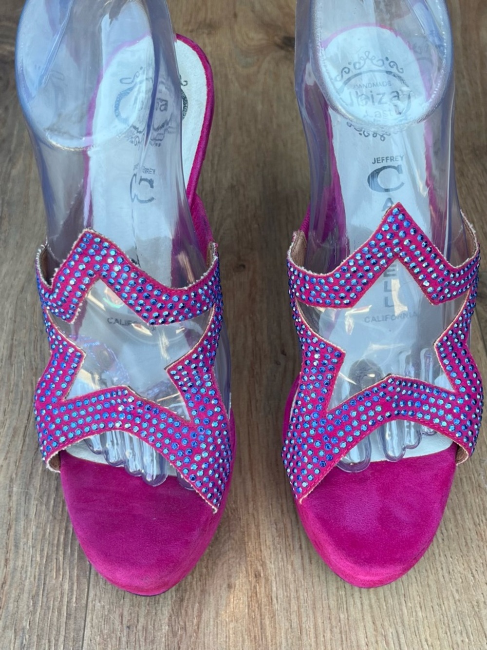 Jeffrey Campbell Ibiza Star Platform Heels Pink Bling